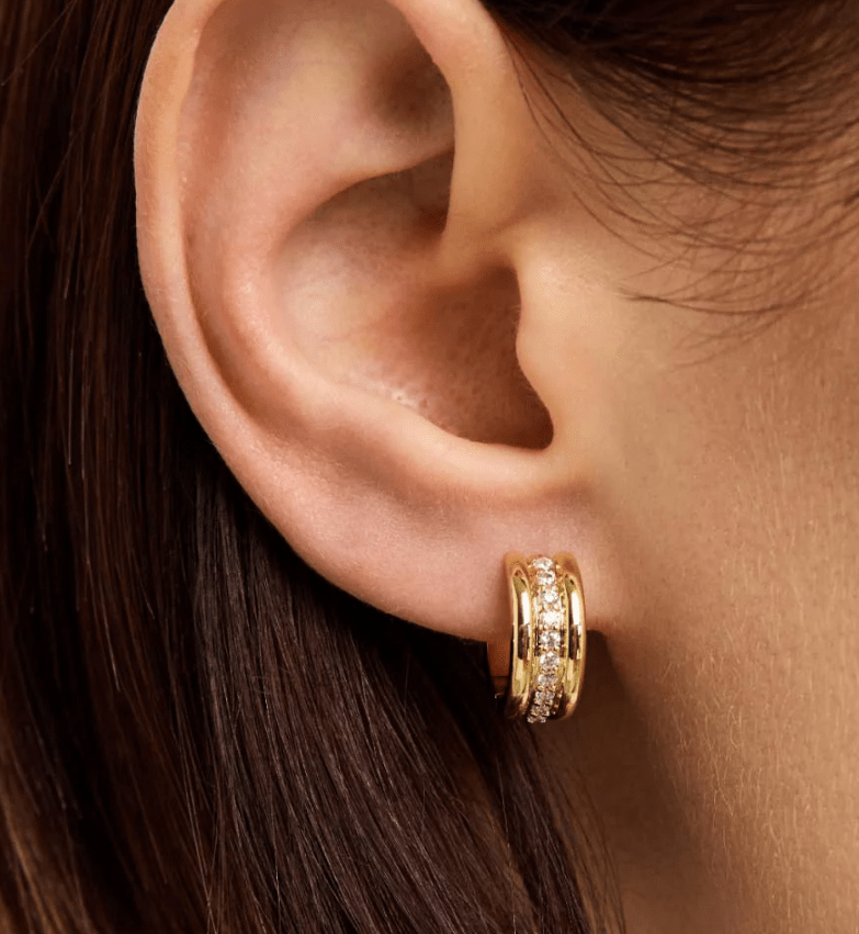 [Ana Luisa] Asher Triple Huggie Earrings - The Pink Pineapple 850