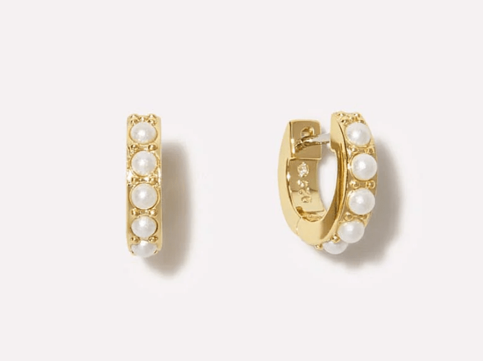 [Ana Luisa] Ashley Pearl Huggie Hoops - The Pink Pineapple 850