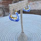 [Ana Luisa] Dakota Blue Marble Statement Hoops - The Pink Pineapple 850