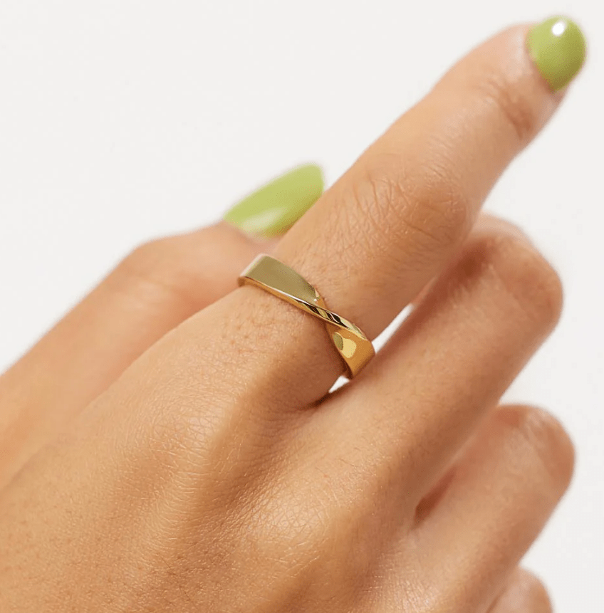 [Ana Luisa] Eliora Gold Band Ring - The Pink Pineapple 850
