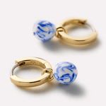 [Ana Luisa] Lainey Marble Blue Gold Drop Earrings - The Pink Pineapple 850