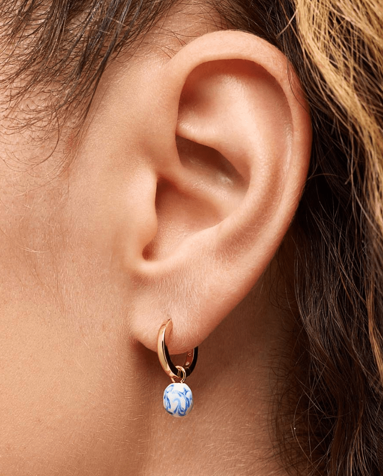 [Ana Luisa] Lainey Marble Blue Gold Drop Earrings - The Pink Pineapple 850