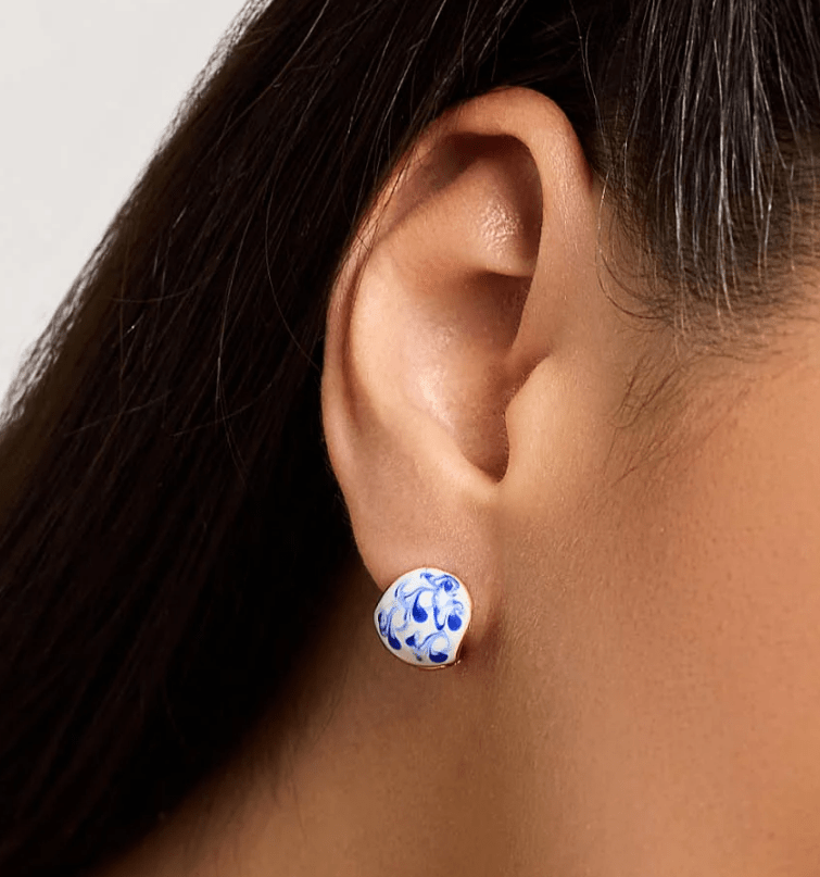 [Ana Luisa] Mini Abby Marble Blue Earrings - The Pink Pineapple 850