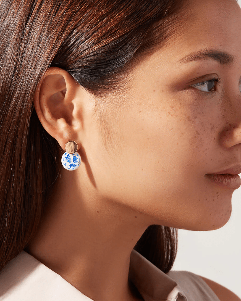 [Ana Luisa] Mini Kinoko Marble Blue Earrings - The Pink Pineapple 850