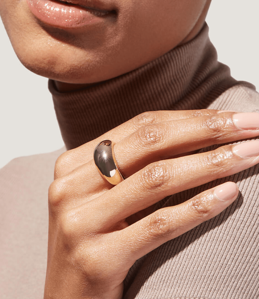 [Ana Luisa] Noa Gold Dome Ring - The Pink Pineapple 850