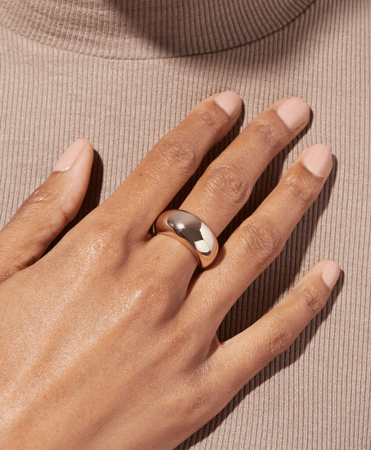 [Ana Luisa] Noa Gold Dome Ring - The Pink Pineapple 850
