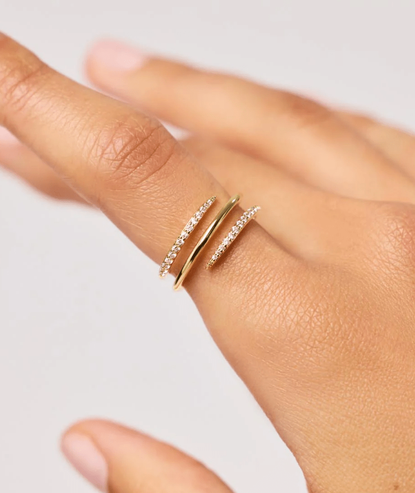 [Ana Luisa] Oren Triple Gold Claw Ring - The Pink Pineapple 850