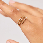 [Ana Luisa] Oren Triple Gold Claw Ring - The Pink Pineapple 850