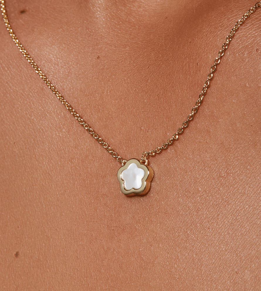 [Ana Luisa] Saya Mother of Pearl Inlay Flower Pendant - The Pink Pineapple 850