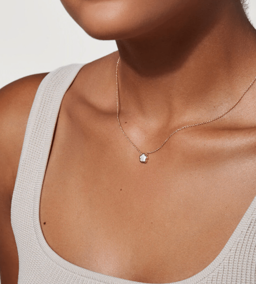 [Ana Luisa] Saya Mother of Pearl Inlay Flower Pendant - The Pink Pineapple 850