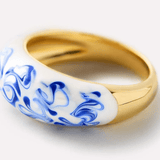 [Ana Luisa] Wrenley Marble Blue Enamel Ring - The Pink Pineapple 850