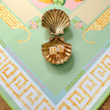 Antique Gold Scallop Shell Dice Catchall Dish - The Pink Pineapple 850