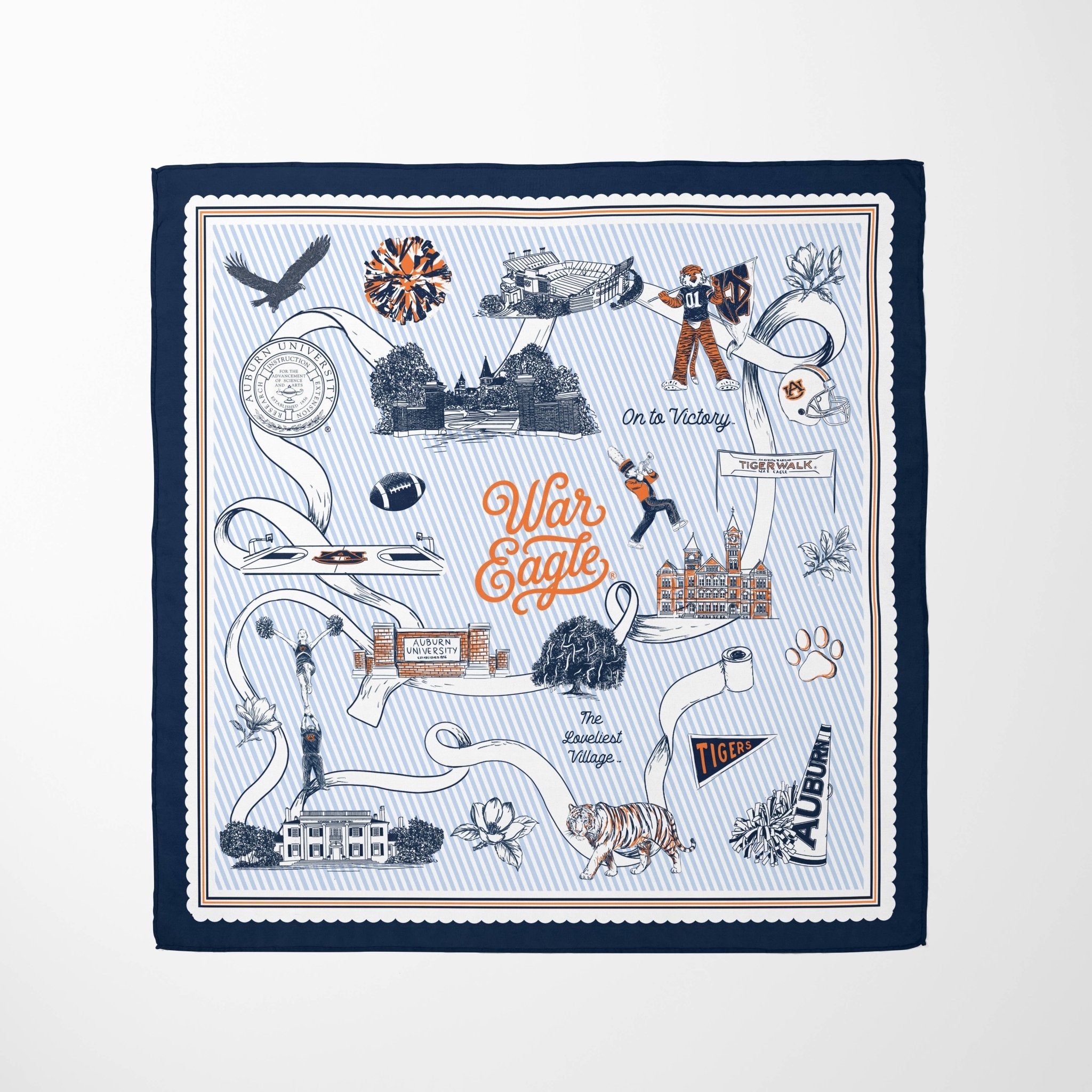 Auburn Pride Square Silk Scarf - The Pink Pineapple 850