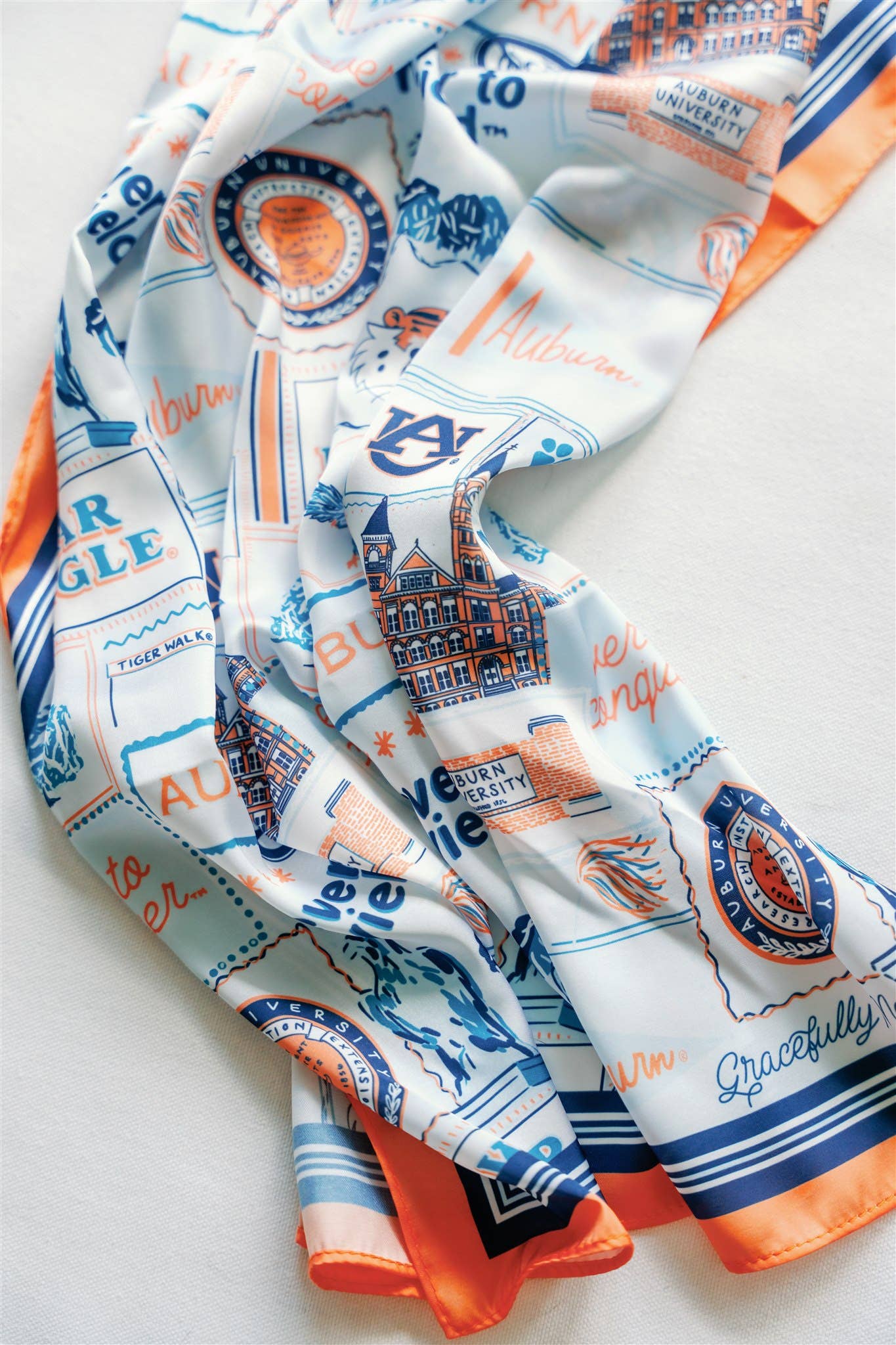 Auburn Tiger Pride Square Silk Scarf - The Pink Pineapple 850
