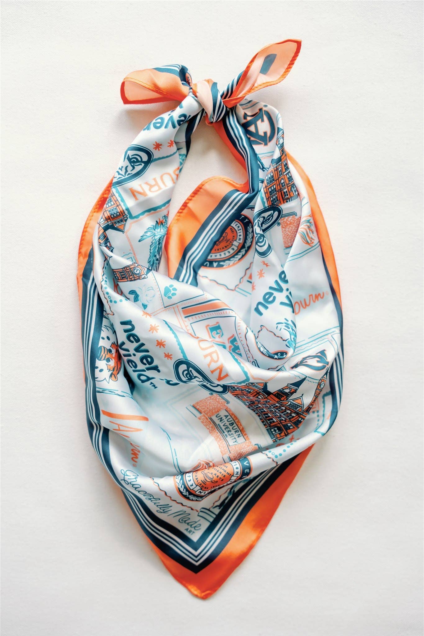 Auburn Tiger Pride Square Silk Scarf - The Pink Pineapple 850