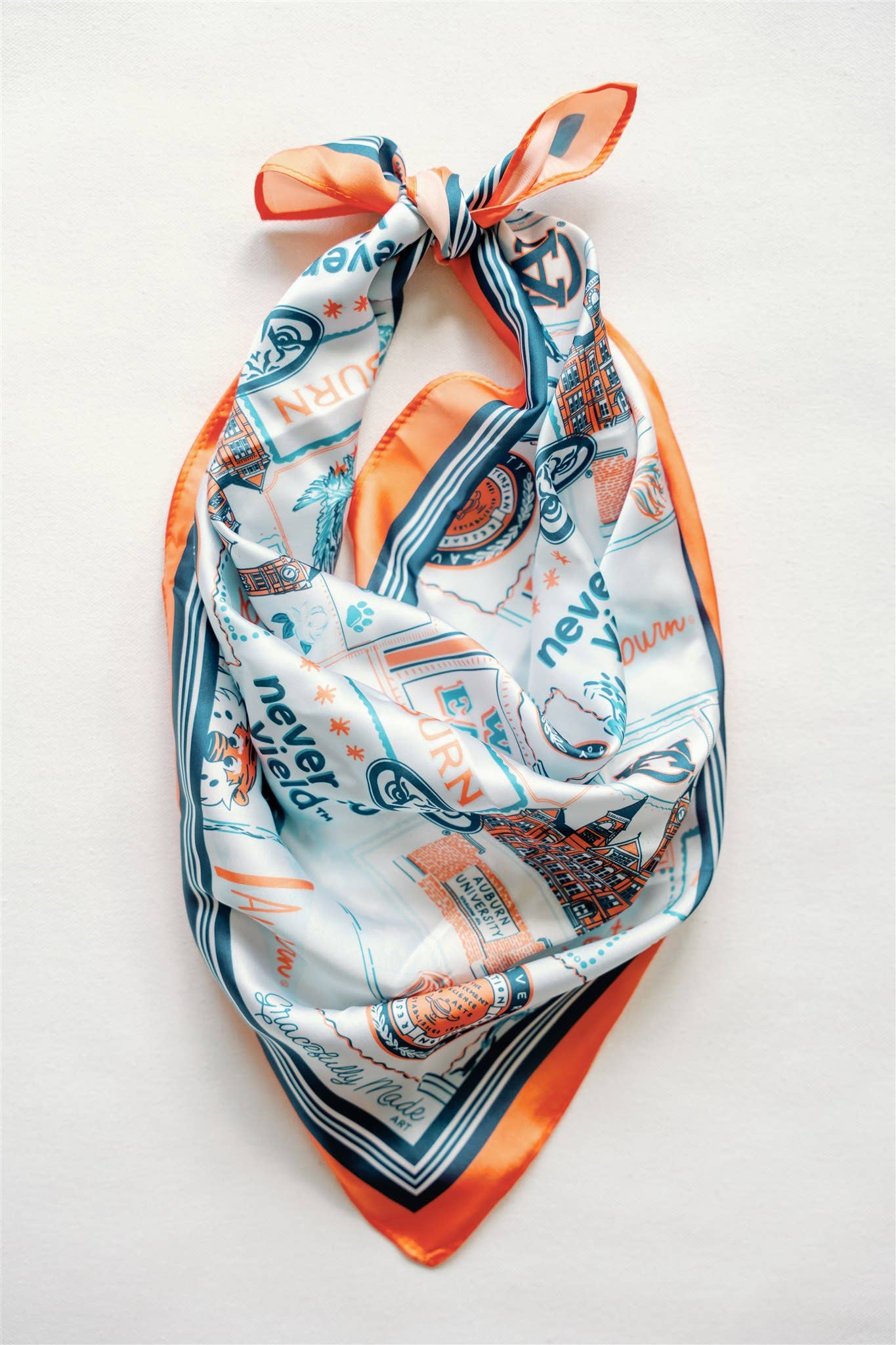 Auburn Tiger Pride Square Silk Scarf - The Pink Pineapple 850