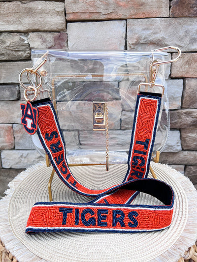 Auburn Tigers Beaded Bag Strap - The Pink Pineapple 850