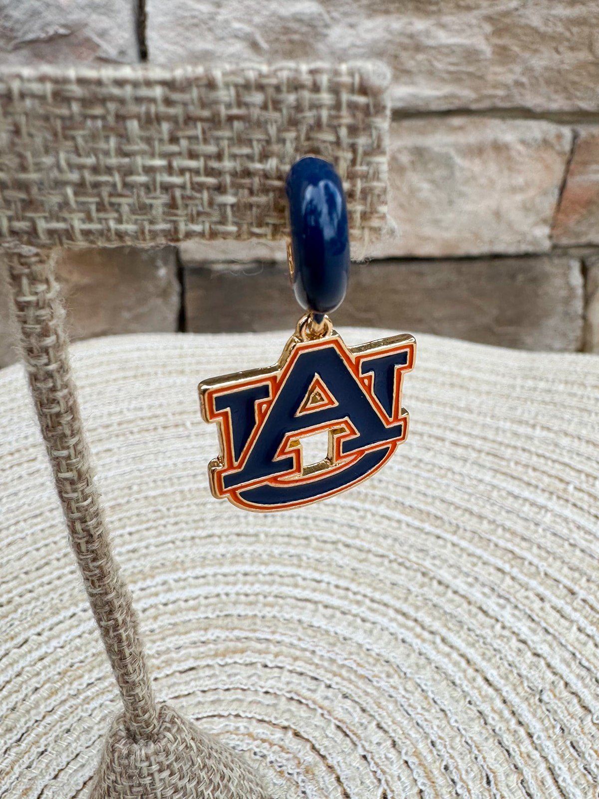 Auburn Tigers Enamel Logo Huggie Hoop Earrings in Navy - The Pink Pineapple 850