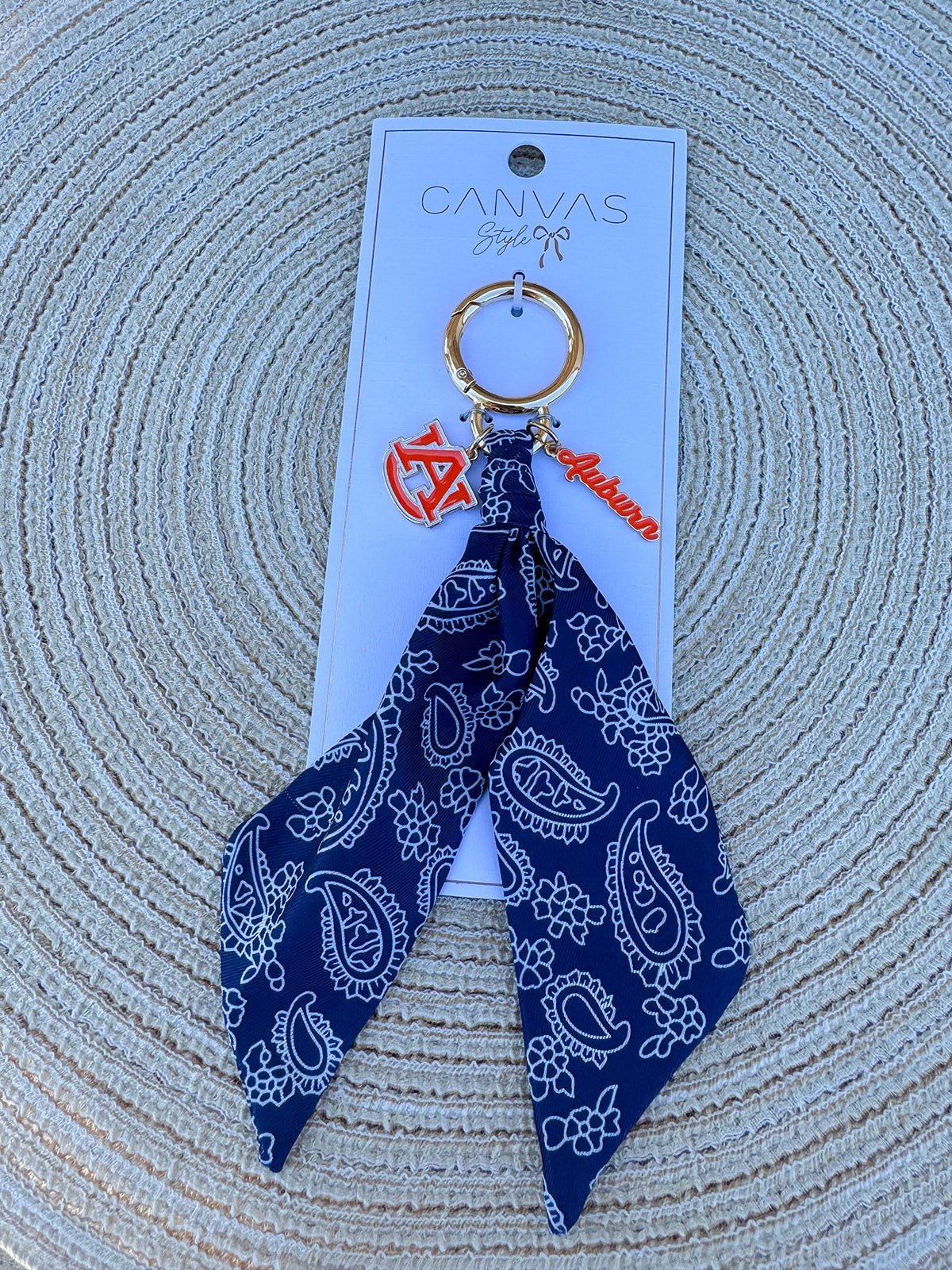 Auburn Tigers Logo Bandana Bag Charm - The Pink Pineapple 850