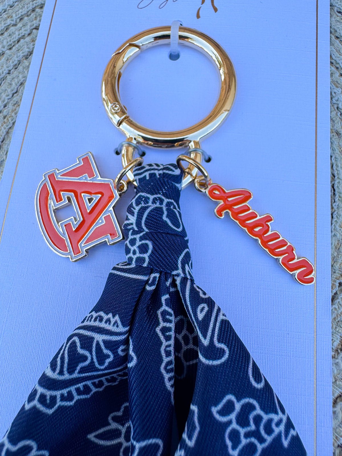 Auburn Tigers Logo Bandana Bag Charm - The Pink Pineapple 850