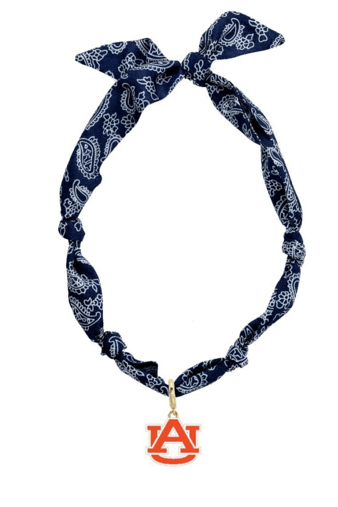 Auburn Tigers Logo Bandana Scarf Necklace - The Pink Pineapple 850