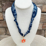 Auburn Tigers Logo Bandana Scarf Necklace - The Pink Pineapple 850