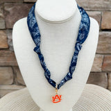 Auburn Tigers Logo Bandana Scarf Necklace - The Pink Pineapple 850