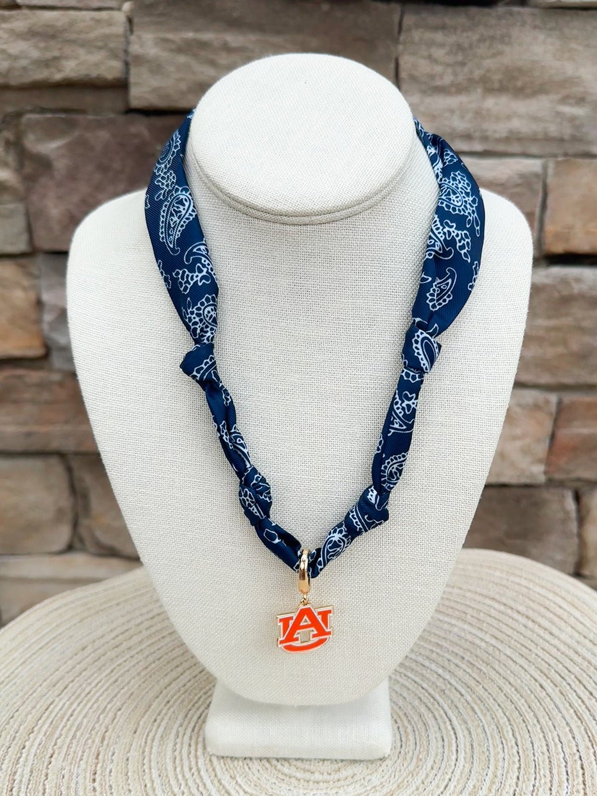 Auburn Tigers Logo Bandana Scarf Necklace - The Pink Pineapple 850