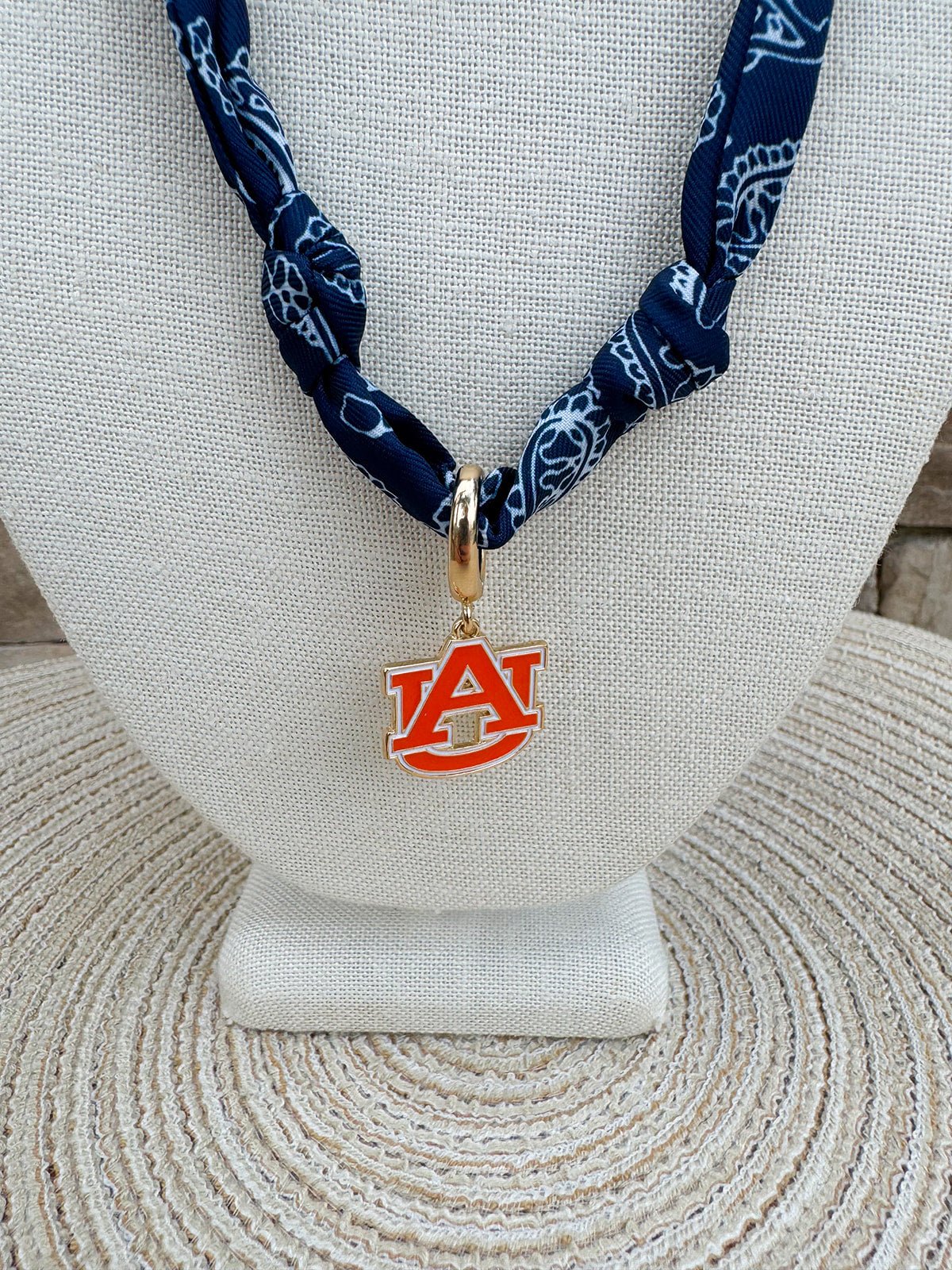 Auburn Tigers Logo Bandana Scarf Necklace - The Pink Pineapple 850