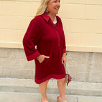 Autumn Elegance Shift Mini dress - The Pink Pineapple 850