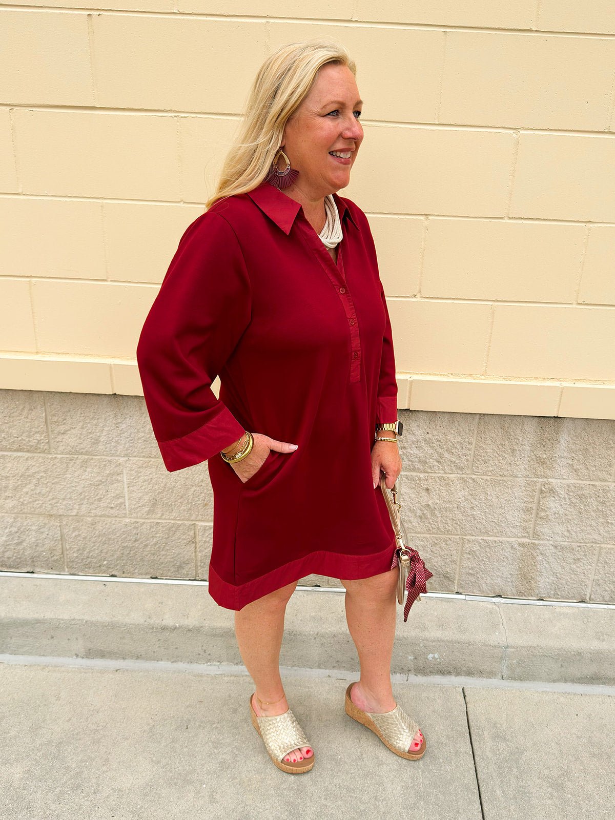 Autumn Elegance Shift Mini dress - The Pink Pineapple 850