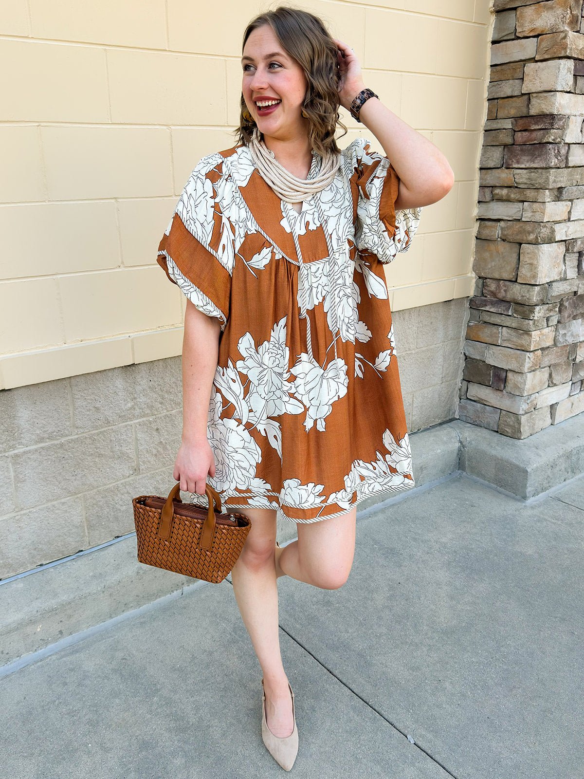 Autumn Garden Babydoll Dress - The Pink Pineapple 850