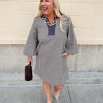 Autumn Herringbone Haven Mini Dress - The Pink Pineapple 850