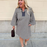 Autumn Herringbone Haven Mini Dress - The Pink Pineapple 850