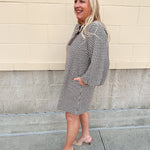 Autumn Herringbone Haven Mini Dress - The Pink Pineapple 850