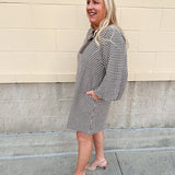 Autumn Herringbone Haven Mini Dress - The Pink Pineapple 850