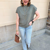 Autumn Luxe Diamond Sweater in Olive - The Pink Pineapple 850