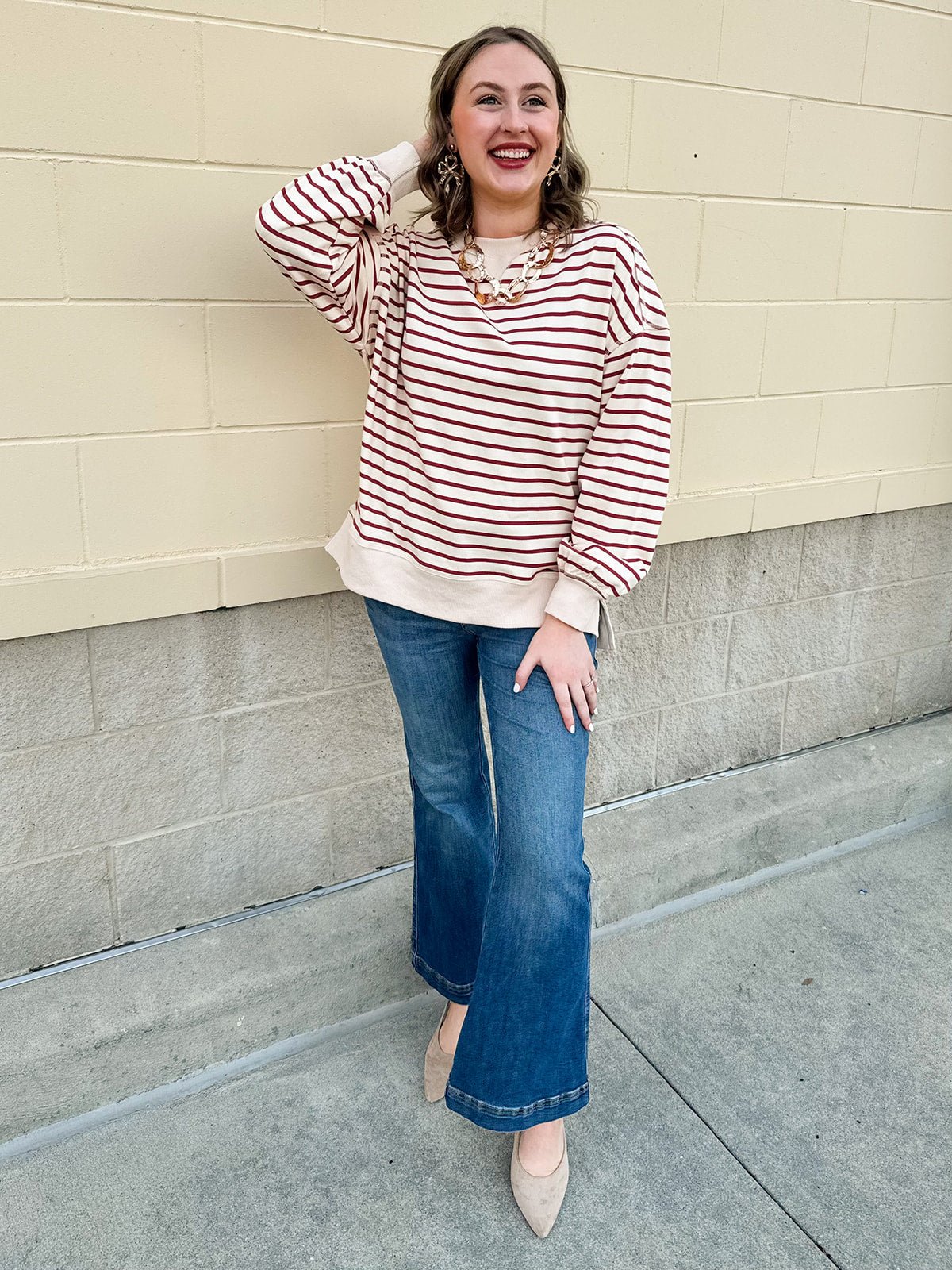 Autumn Reserve Stripe Knit Top - The Pink Pineapple 850