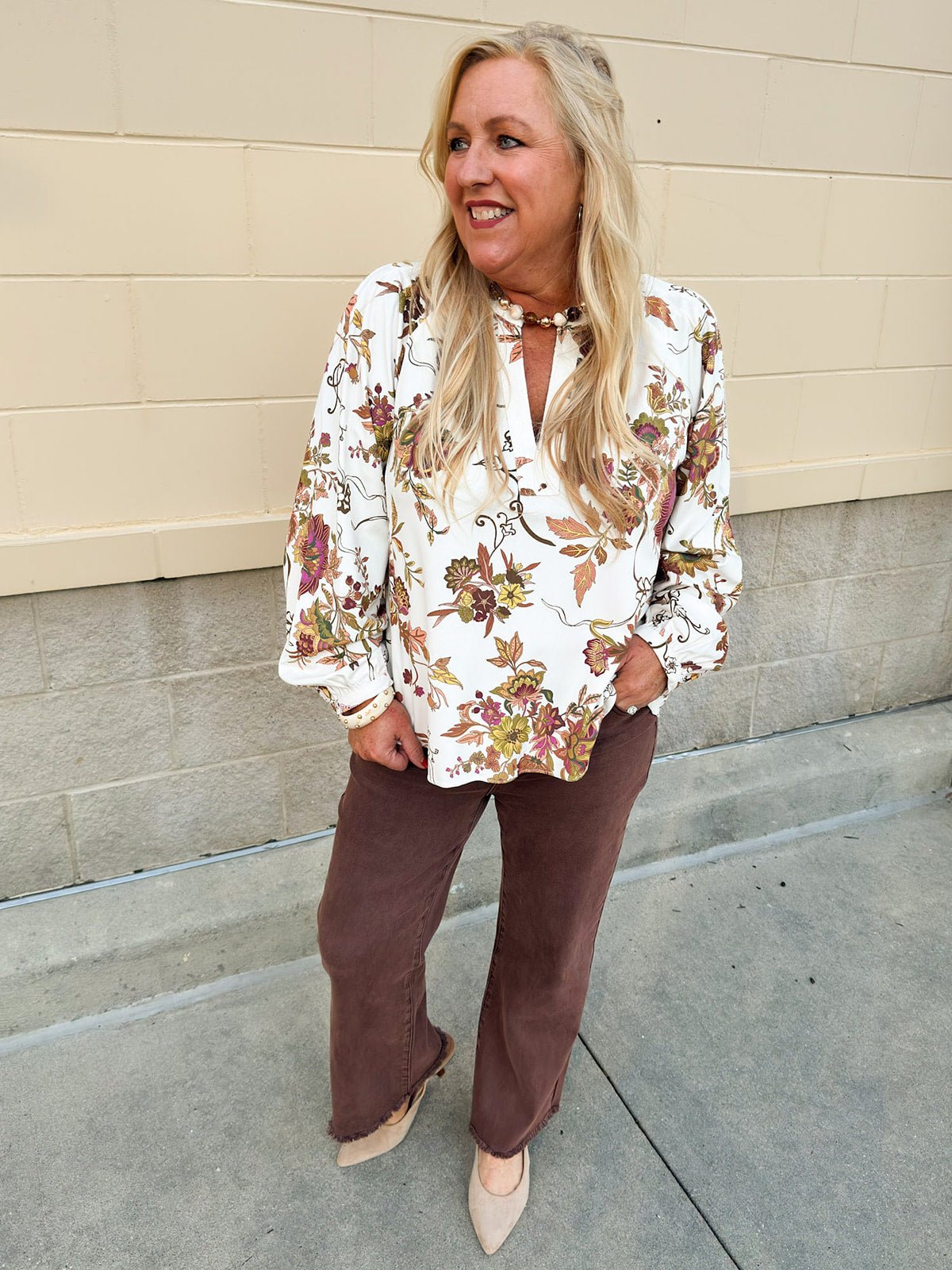 Autumn Solstice V - Neck Top - The Pink Pineapple 850