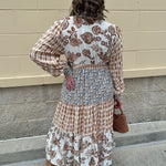 Autumn Tides Tiered Shirt Dress - The Pink Pineapple 850