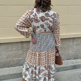 Autumn Tides Tiered Shirt Dress - The Pink Pineapple 850