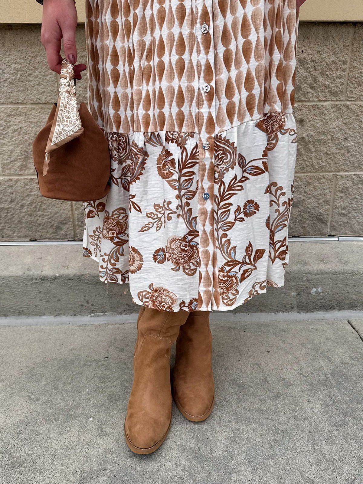 Autumn Tides Tiered Shirt Dress - The Pink Pineapple 850