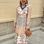 Autumn Tides Tiered Shirt Dress - The Pink Pineapple 850