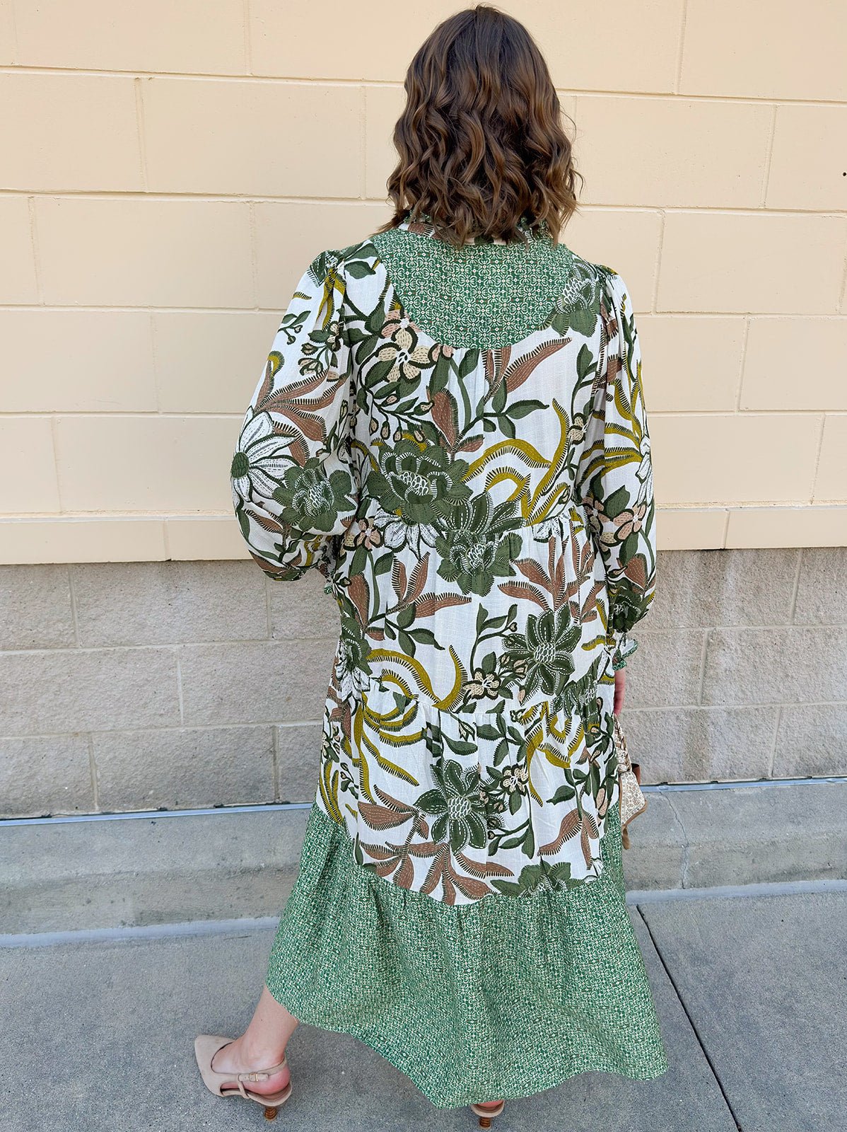 Autumn Whimsy Tiered Midi Dress - The Pink Pineapple 850