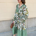 Autumn Whimsy Tiered Midi Dress - The Pink Pineapple 850