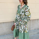 Autumn Whimsy Tiered Midi Dress - The Pink Pineapple 850