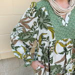 Autumn Whimsy Tiered Midi Dress - The Pink Pineapple 850