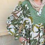 Autumn Whimsy Tiered Midi Dress - The Pink Pineapple 850