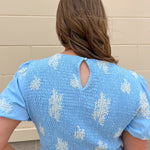 Azure Bloom Smocked Midi Dress - The Pink Pineapple 850