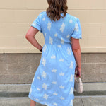 Azure Bloom Smocked Midi Dress - The Pink Pineapple 850